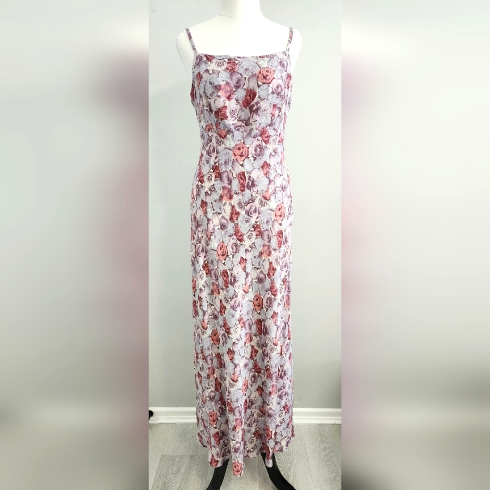 PRINCIPLES Vintage Women Long Maxi Dress Size 12 Purple Sleeveless Zip Lined - Picture 1 of 12